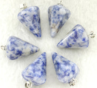 Natural Stone Agate Hexagonal Cone Pendant