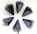 Natural Stone Agate Hexagonal Cone Pendant