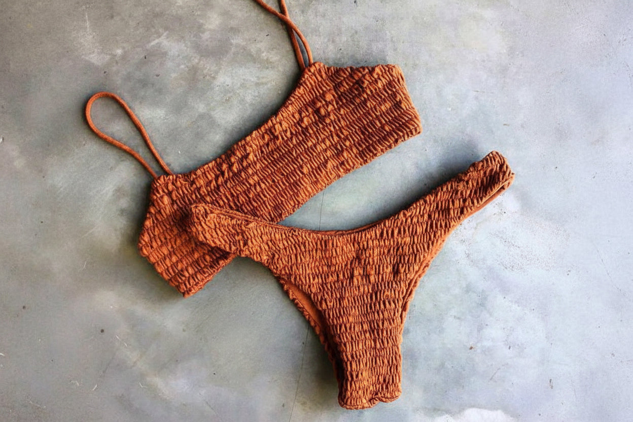 Smocked Triangle Bikini
