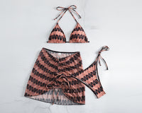 Drawstring Mesh Wrap Skirt Bikini