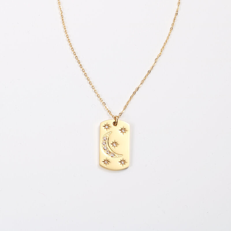 Plate Moon Gold Plated Necklace
