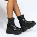 Wedged Zipper MOD Boots
