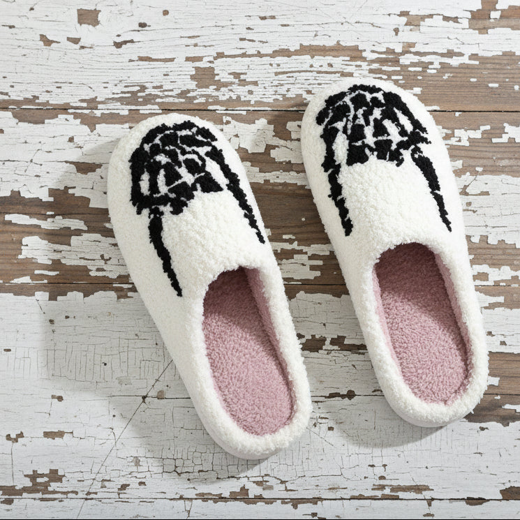 Skull Of Rock Embroidered Slippers