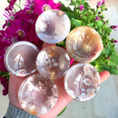 Natural Crystal Cherry Blossom Agate Crystal Bowl