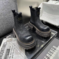 Chunky Heel Smoke Pipe Boots
