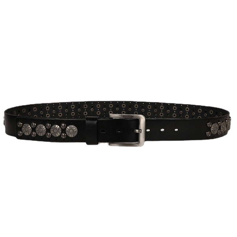 Vintage Genuine Leather Rivet belt