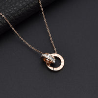 Roman Numeral Ring Titanium Necklace