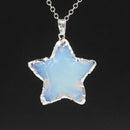 White Crystal Star + Moon Pendant