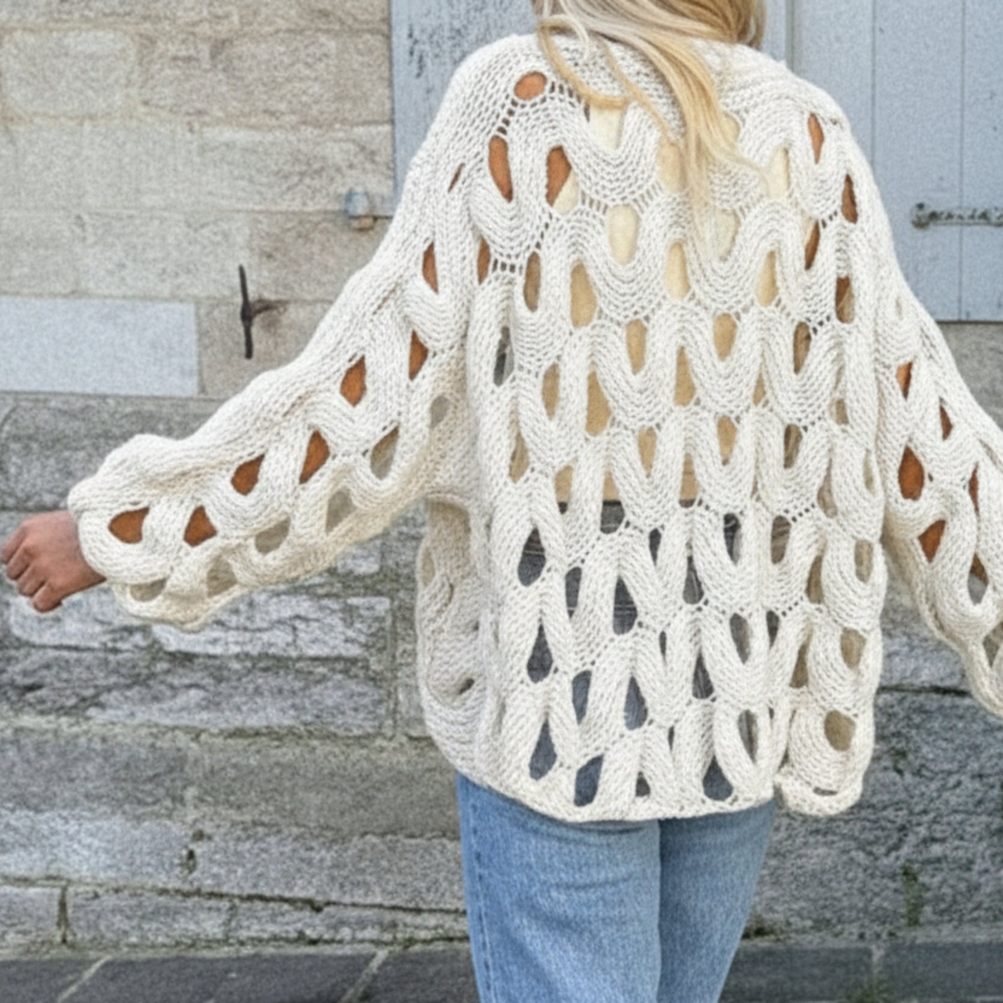 Hollow Knit Crochet Pullover