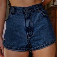 Sun Stamped Denim Shorts