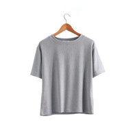 Solid Color Short Sleeve Women's T-shirt
