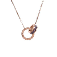 Roman Numeral Ring Titanium Necklace