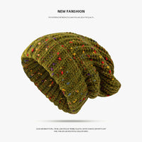 Mixed Thermal Knitting Sleeve Cap