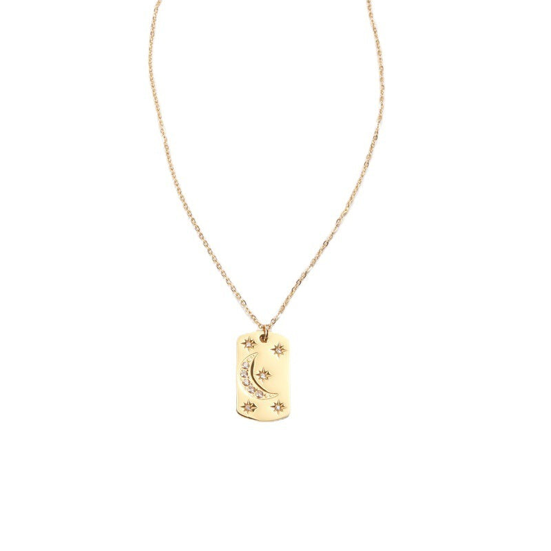 Plate Moon Gold Plated Necklace