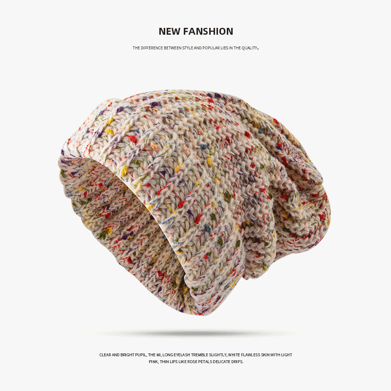 Mixed Thermal Knitting Sleeve Cap