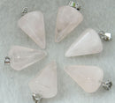 Natural Stone Agate Hexagonal Cone Pendant