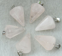 Natural Stone Agate Hexagonal Cone Pendant