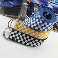 Nylon Canvas Buckle Plaid Belt