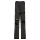 Ripped Edge Casual Jeans