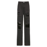 Ripped Edge Casual Jeans