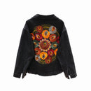 Bohemian embroidered denim jacket