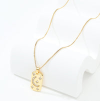 Plate Moon Gold Plated Necklace