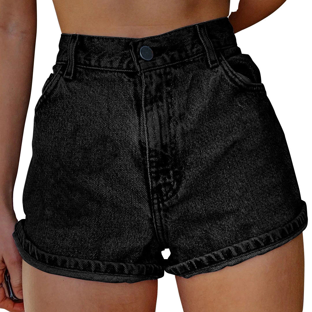 Sun Stamped Denim Shorts