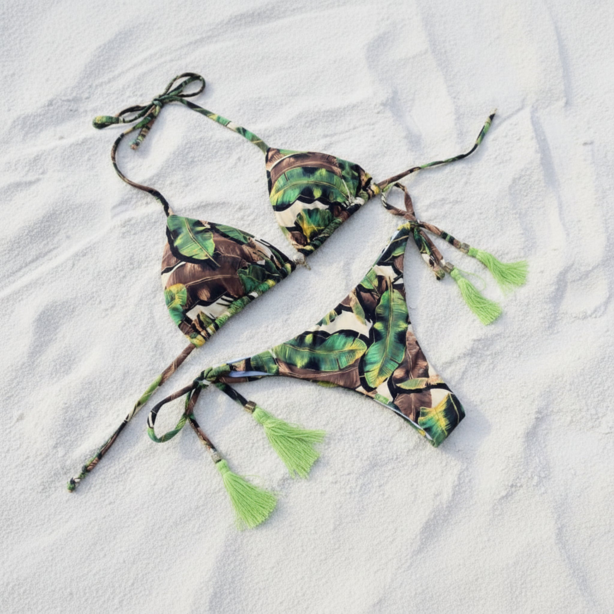 Tassel Boho Print Bikini