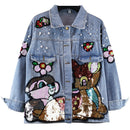 Flower Puff Denim Jacket