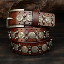 Vintage Genuine Leather Rivet belt