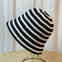 Striped Knitted Dome Bucket Hat