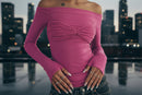 Perspective One-line Neck T-shirt Top