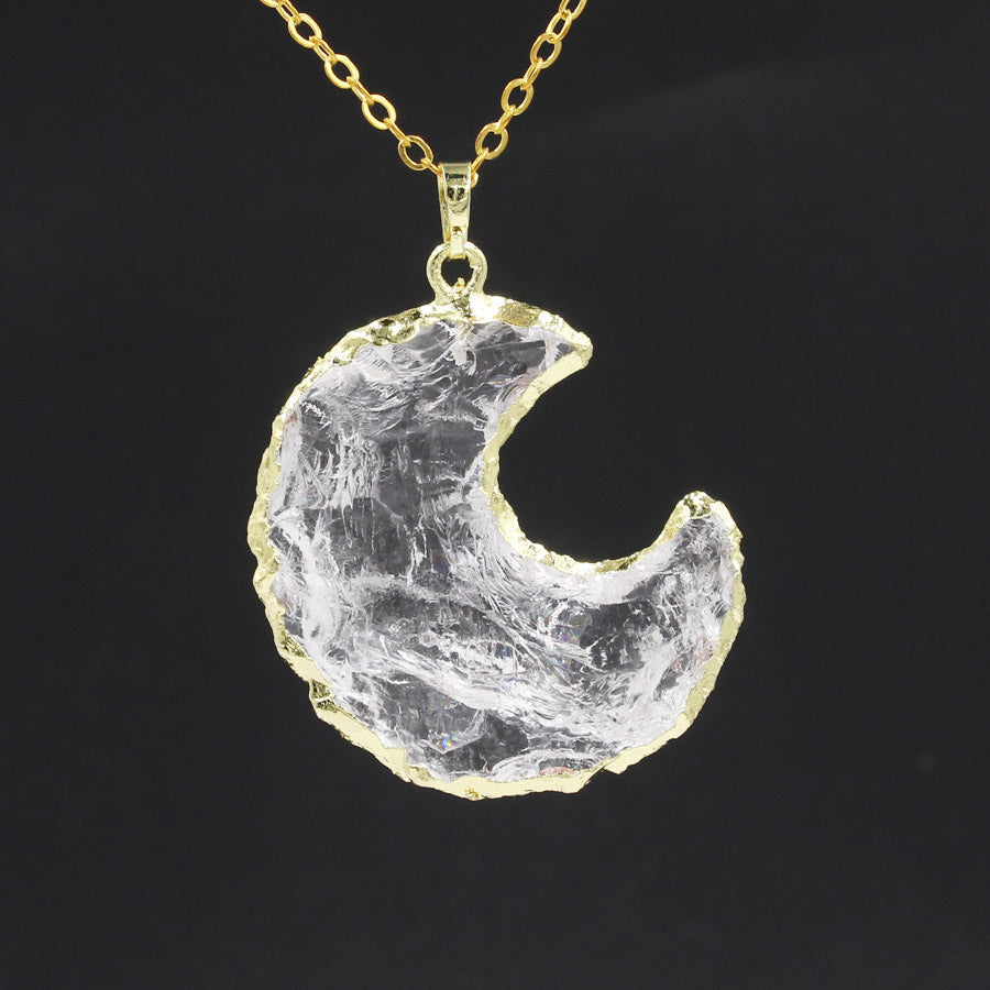 White Crystal Star + Moon Pendant