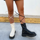 Platform Lace-up Ankle Boots