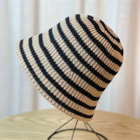 Striped Knitted Dome Bucket Hat