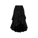 Asymmetric Tied Lotus Leaf Hem Skirt