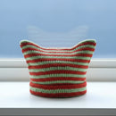 Cat Ears Striped Handmade Knitted Hat