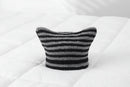 Cat Ears Striped Handmade Knitted Hat