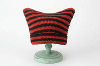 Cat Ears Striped Handmade Knitted Hat