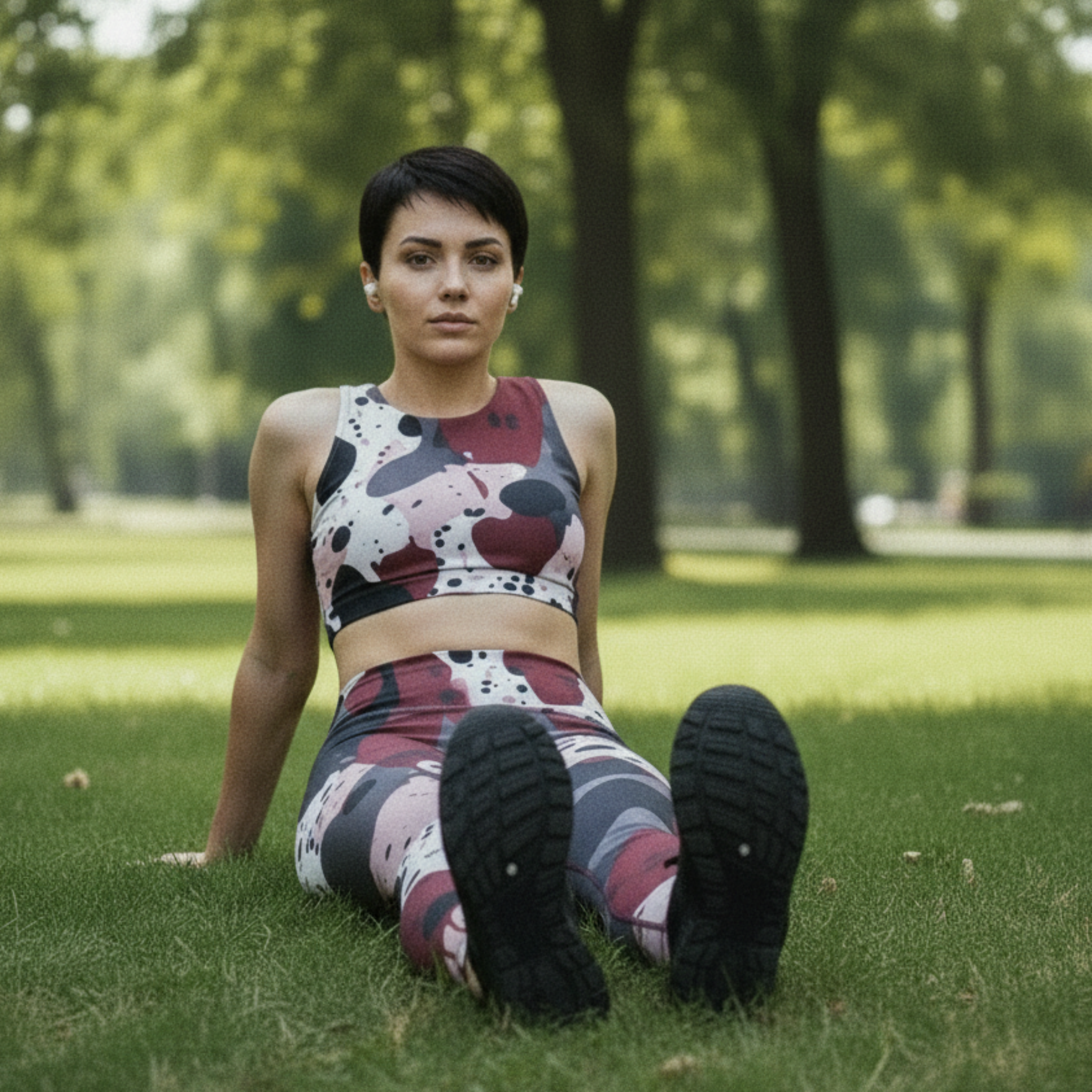 Cranberry Spray Yoga Leggings
