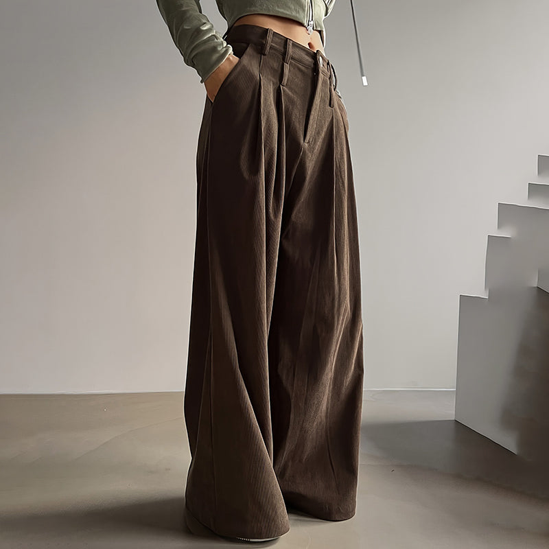 High-Waisted Pleated Trousers