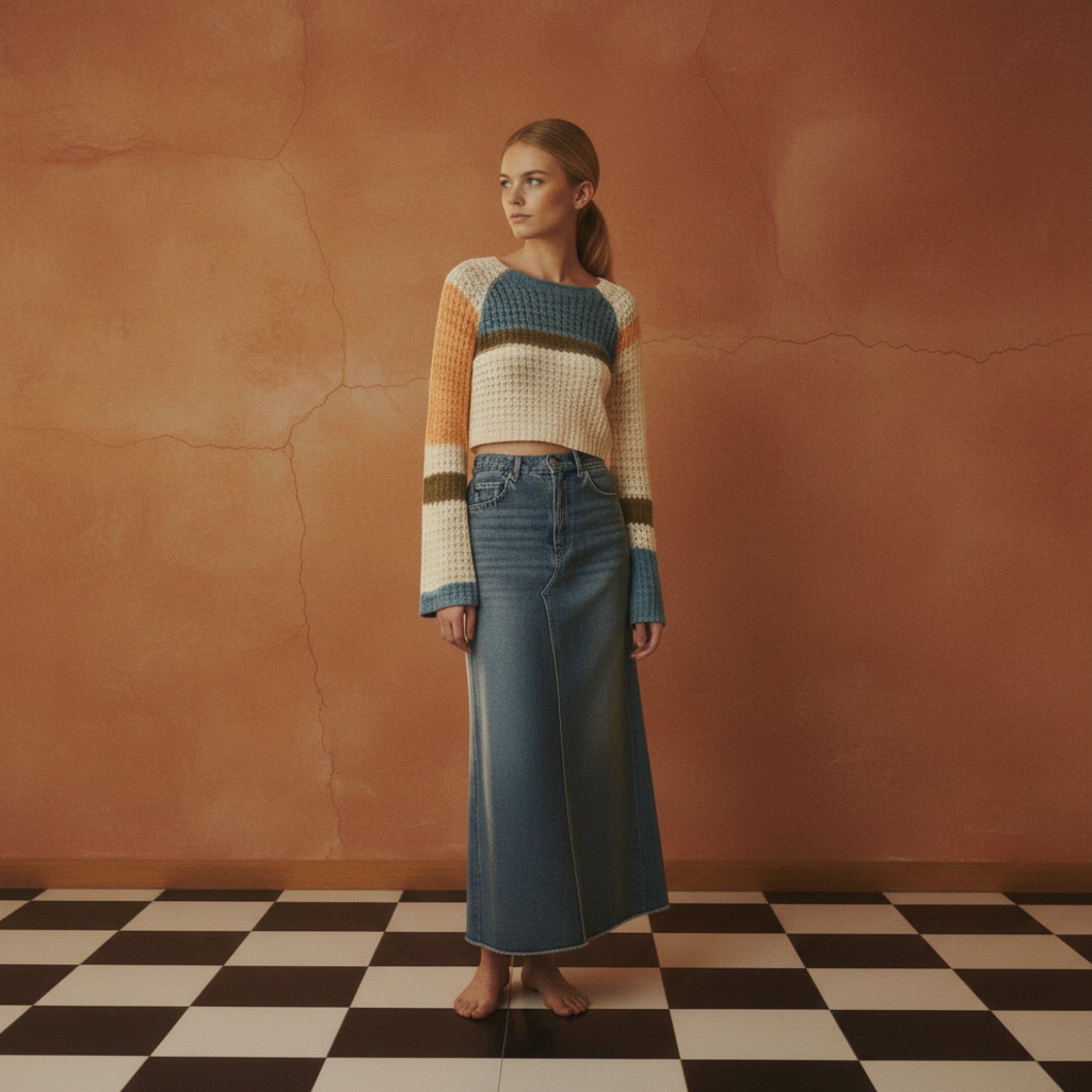 "The Warp & Weave Retro" Knit Top