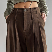 High-Waisted Pleated Trousers