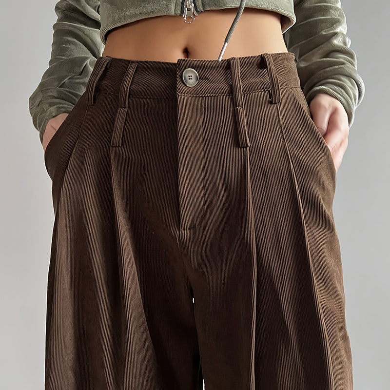 High-Waisted Pleated Trousers
