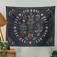 Moon Phase Black Tapestry