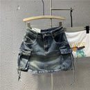 Draw-string Cargo Skirt