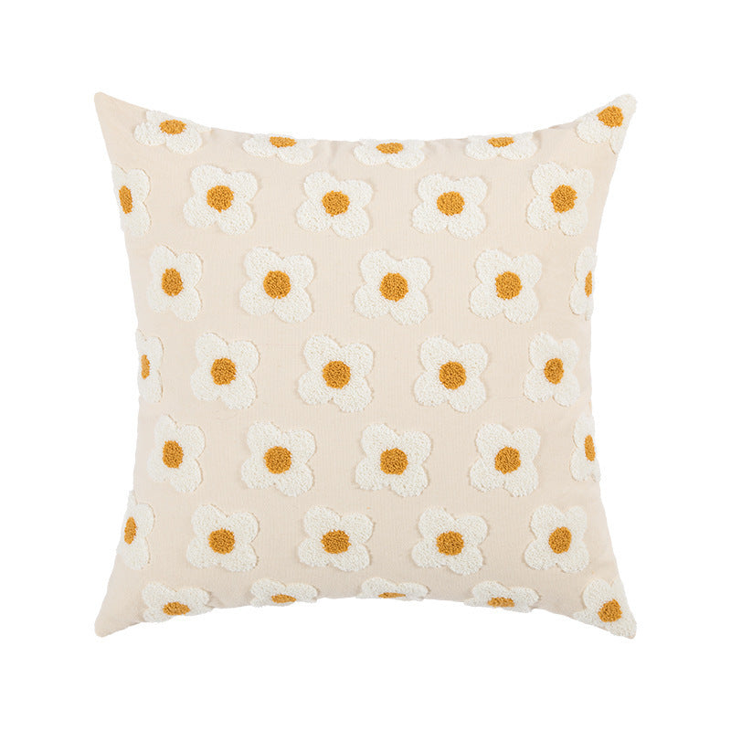 Flower Embroidered Pillowcase