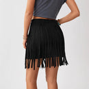 Western Denim Tassel Skirt