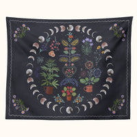 Moon Phase Black Tapestry