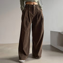 High-Waisted Pleated Trousers